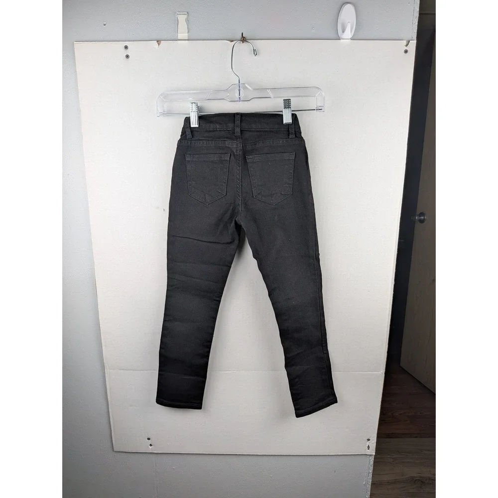 The Childrens Place Girls Super Skinny Jeans Black Denim Size 6 Adjustable Waist